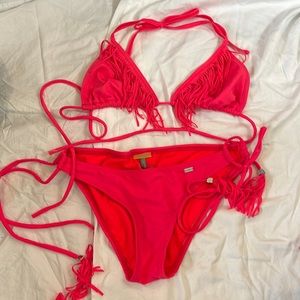 Hot pink LA Hearts pac sun tassel swimsuit